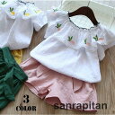 セットアップ 子供服 ガールズ 女の子 半袖 2点セット 上下セット トップス ノースリーブ フリル シャツ ショートパンツ ハーフパンツ 7号 9号(4)