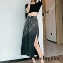 デニム スカート ロング丈 Aライン 上品 オシャレ カジュアル 春 秋 レディース デニムスカート タイト マキシ丈 定番 薄手 スリット ストリート 夏 キレイめ