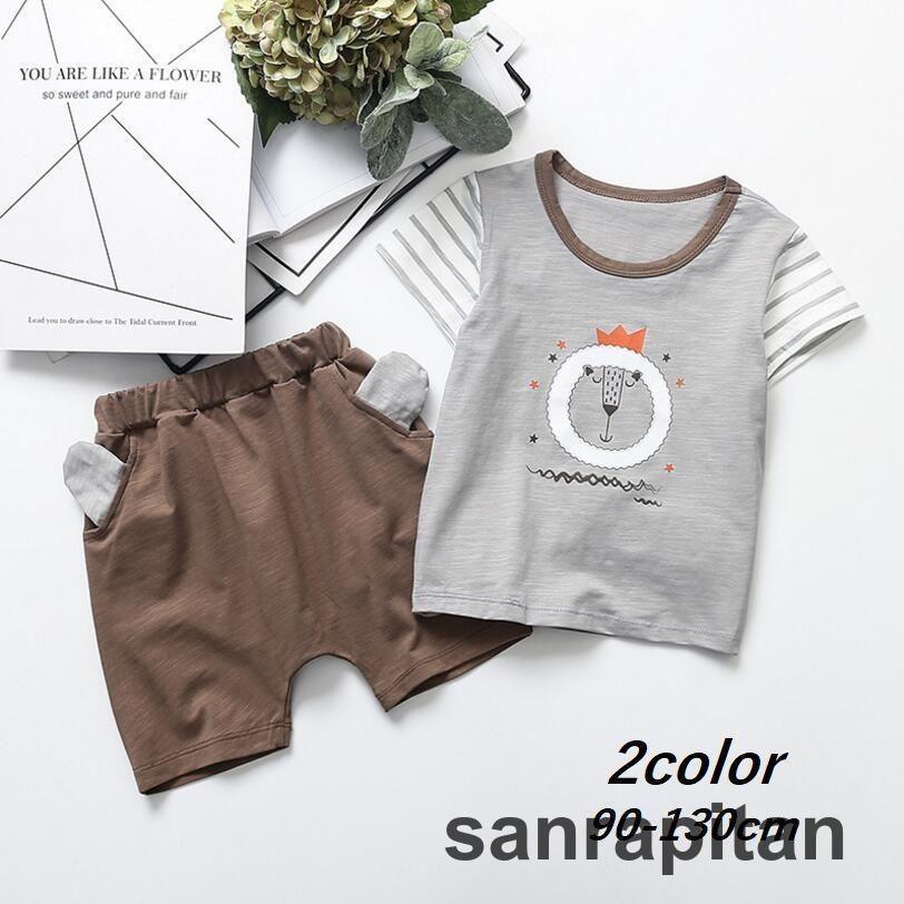 セットアップ 上下2点セット 子供用 キッズ Tシャツ 半袖 ショートパンツ 短パン カットソー 丸襟 スイ..