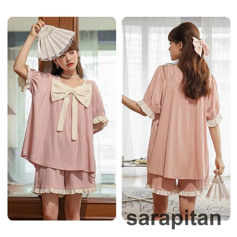 ルームウェア 上下セット レディース 半袖 ショートパンツ パジャマ 部屋着 寝間着 半ズボン 短パン プルオーバー ラウンドネック スクエアネック