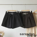 ショートパンツ キュロットスカート風 ミニ丈 レディース ボトムス 短パン 半ズボン ホットパンツ ハイウエスト 裏地 飾りフラップ ポケット 無地
