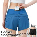 スポーツウェア ショートパンツ レディース 女性用 ボトムス 短パン 無地 ポケット付き ランニング ジョギング トレーニング ジム ズボン シンプル