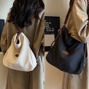 キャンパス シンプル レディース ショルダーバッグ ショッピングバッグ 肩掛け 無地 布 大きめ 軽量 大容量 A4