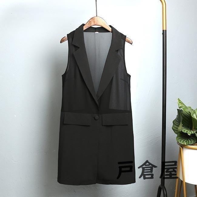 シフォン 夏ベスト レディース ロング丈 薄てベスト 前開き 長め ベスト ジレベスト カジュアル 重ね着 Vネック トップス ナチュラル シンプル