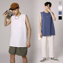 タンクトップ メンズ Tシャツ ノースリーブ ゆったり サマーTシャツ 無地 カットソー 夏 男性 袖なしTシャツ クルーネック 夏Tシャツ 丸首(4)