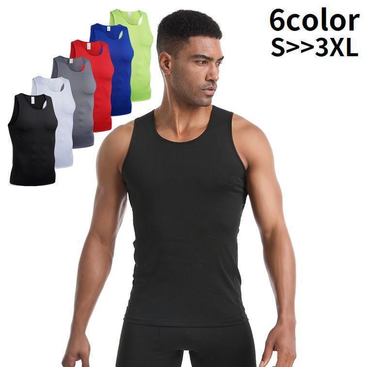 タンクトップ メンズ 大きいサイズ ノースリーブ Uネック タイト 速乾 薄手 通気性 無地 シンプル スポーツ フィットネス トップス 男性 袖なし