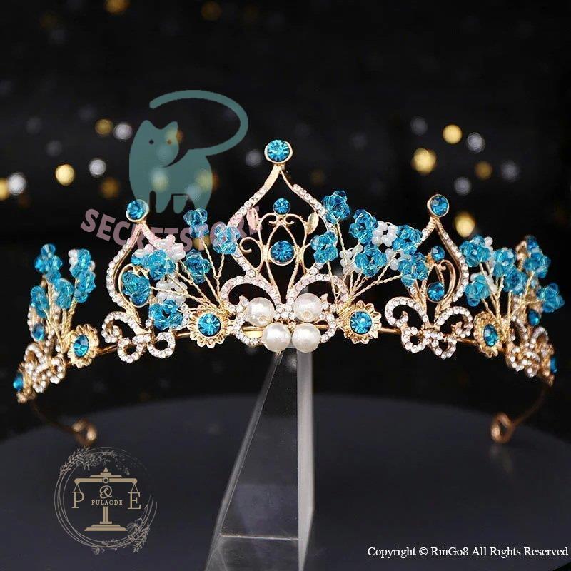 子供ティアラ ブルー キッズ ティアラ 王冠ティアラ 子供 髪飾り プリンセス ビジューティアラ ヘッド..