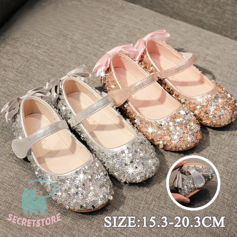 フォーマル靴 キッズ お姫様靴 ジュニア 春夏秋 リボン プリンセスシューズ 女の子 滑り止め 子供靴 可..