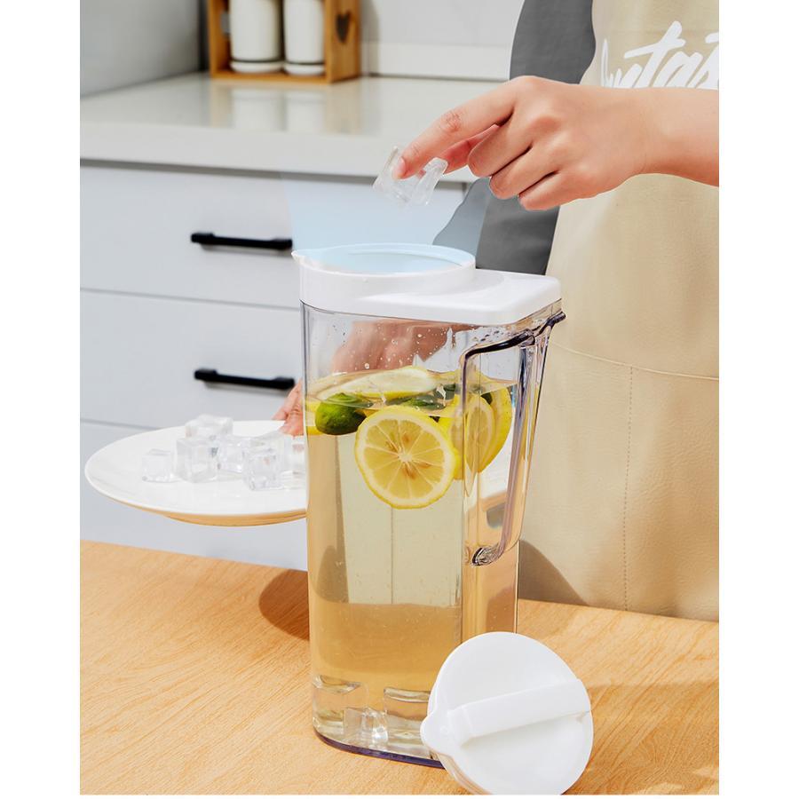 冷水筒 2本セット 1.6L 横置き 水差し 麦茶ポット ピッチャー 耐熱 洗いやすい ドアポケット 水出し ポット