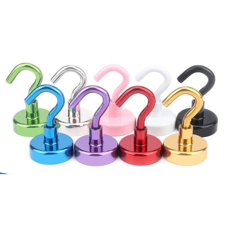 送料無料 マグネットフック 強力 カラフル 10個セット おしゃれ 壁面装飾 引っ掛け マグネット 超強力 ..