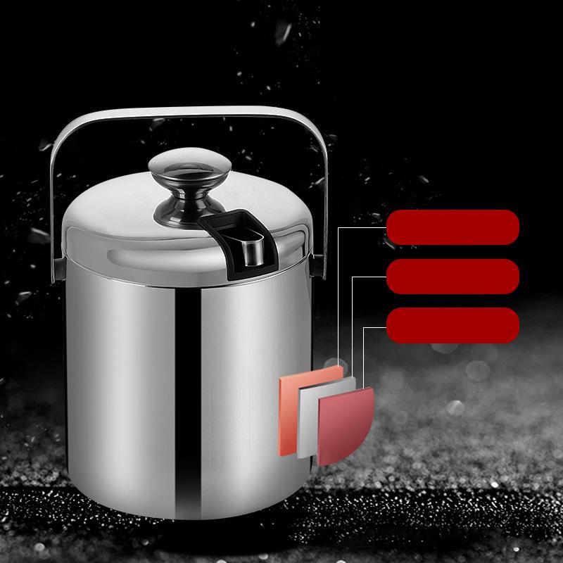 アイスペール 二重構造 真空断熱 アイスバケツ 1300ml ステンレス製 アイスバケット 蓋付き アイストング付き プロ仕様 業務用 飲食店 居酒屋