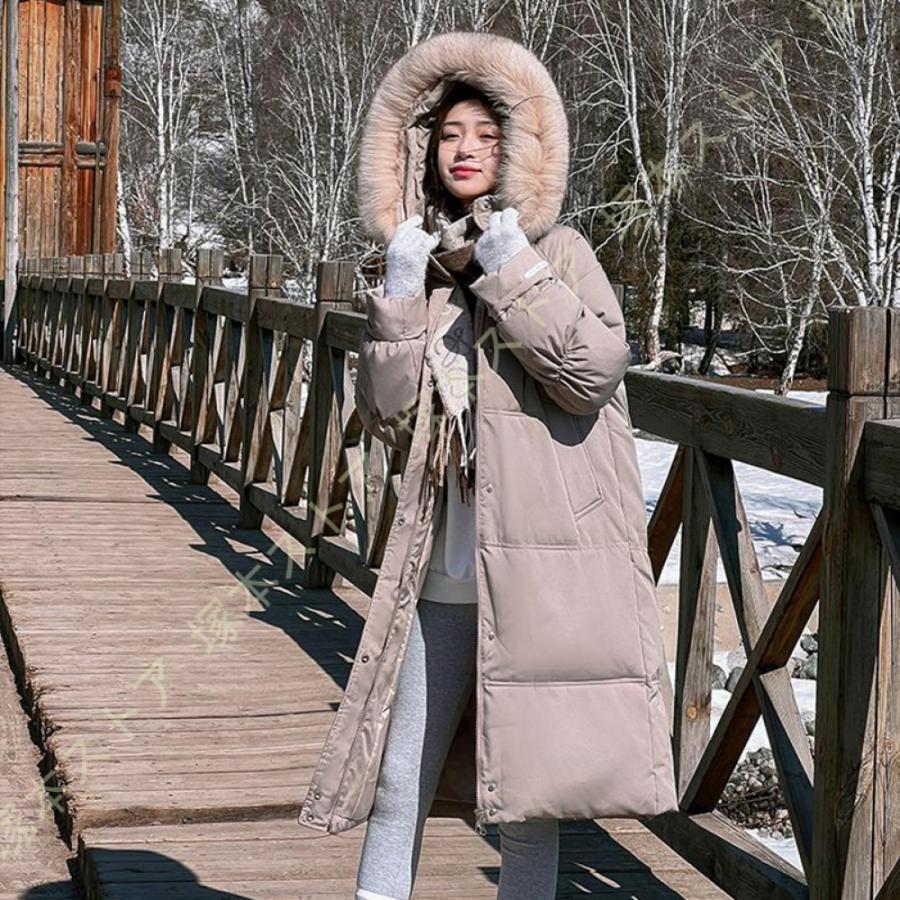 中綿コート レディース ダウンコート ロング コート アウター 軽量 防風 保温 防寒 カジュアル ファーフード付 厚手 素敵 ファッション 大きいサイズ 女性