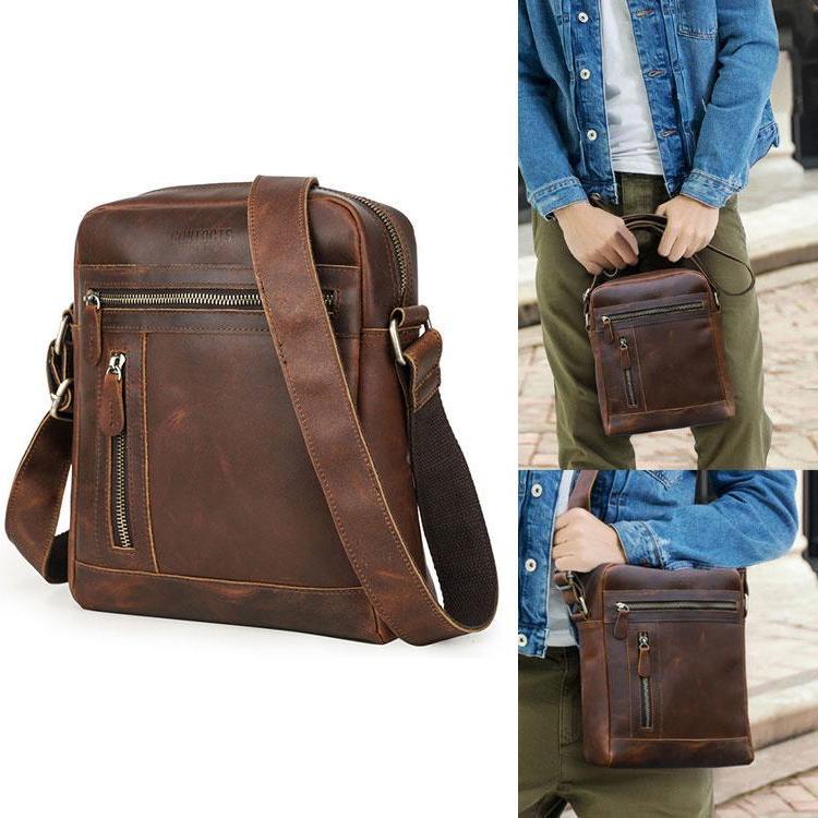 本革　メッセンジャーバッグ　ショルダーバッグメンズ 斜めがけ 2way ビジネスバッグ　通勤バッグ カバ..
