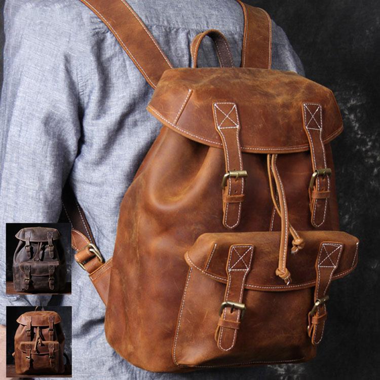 リュック　メンズ　リュックサック 本革　牛革　デイパック　ビジネス　バックパック　レザー　通勤通..