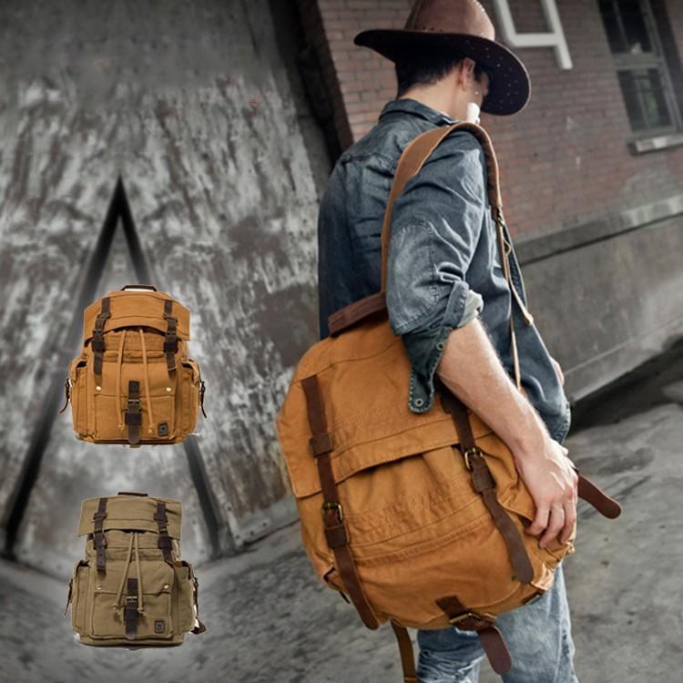 キャンバス リュックサック メンズ　欧米風 トレンド 帆布バッグ バックパック　大容量　通学 通勤 旅..