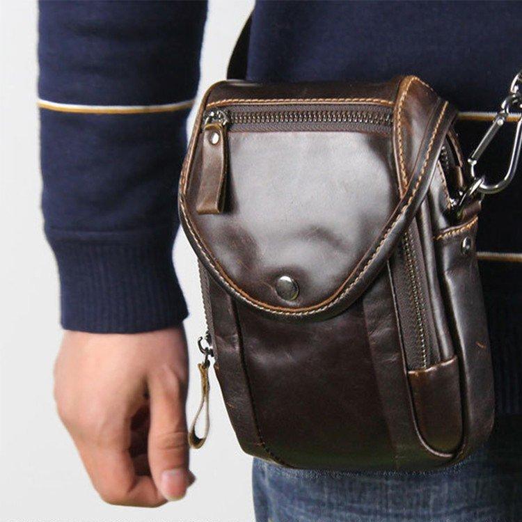 本革　ベルトポーチ ヒップバッグ スマホポーチ 斜めがけ 多機能 大容量 ウエストバッグ ウエストポー..