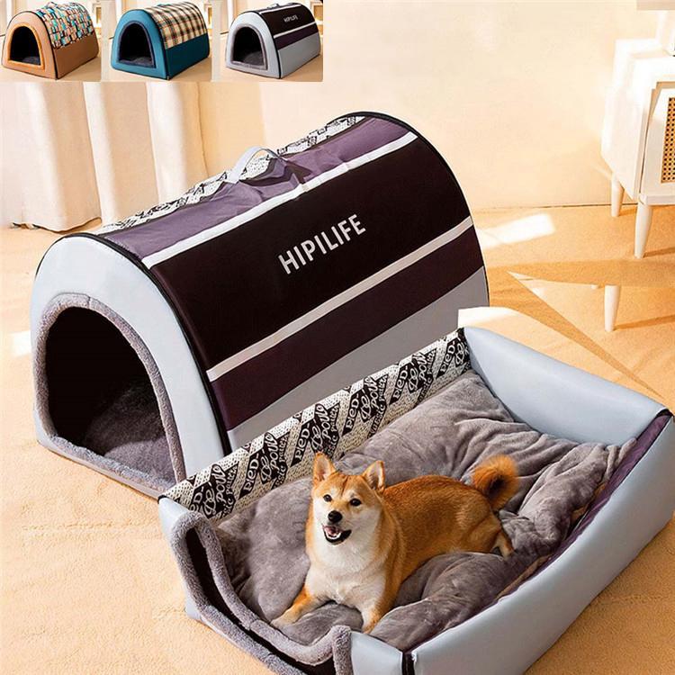 ペットベッド 犬小屋 ペットハウス 犬ベット 犬小屋 室内用 ドーム型 冬 大きい 犬 猫ベッド 犬ハウス 犬小屋 1点2役 小・大型犬 高級 おしゃれ
