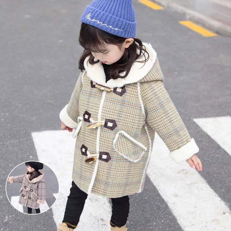ダッフルコート キッズコート フード付き　ミドル丈 秋冬 ラシャコート　女の子 子供服　ジュニア　アウター　ジャケット　キッズ　中綿コート 防寒