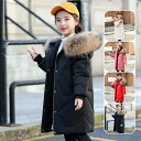 中綿コート ダウンコート キッズ 子供服 ロングコート 中綿ジャケット 女の子 子供コート アウター 厚手 キッズコート ファー フード付き 秋冬