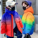 中綿コート 子供服 ショット丈 配色 ダウンジャケット ダウンコート 男の子 キッズ フード付き 中綿 冬 アウター 通学 防寒 長袖 キッズコート