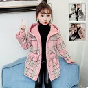 トレンチコート キッズコート ロング丈 フード付き 秋冬 ラシャコート 女の子 子供服 ジュニア アウター ジャケット キッズ 中綿コート 防寒