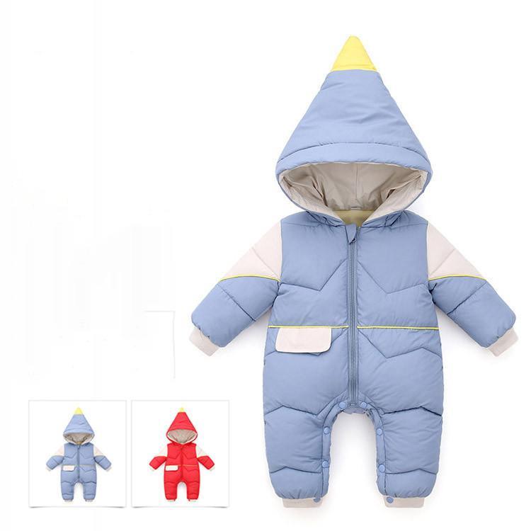 秋冬 ベビー ロンパース ダウンコート カバーオール ジャンプスーツ 保温 帽子付き かわいい 防寒ダウンジャケット 男の子 女の子 出産祝い ベビー服 中綿