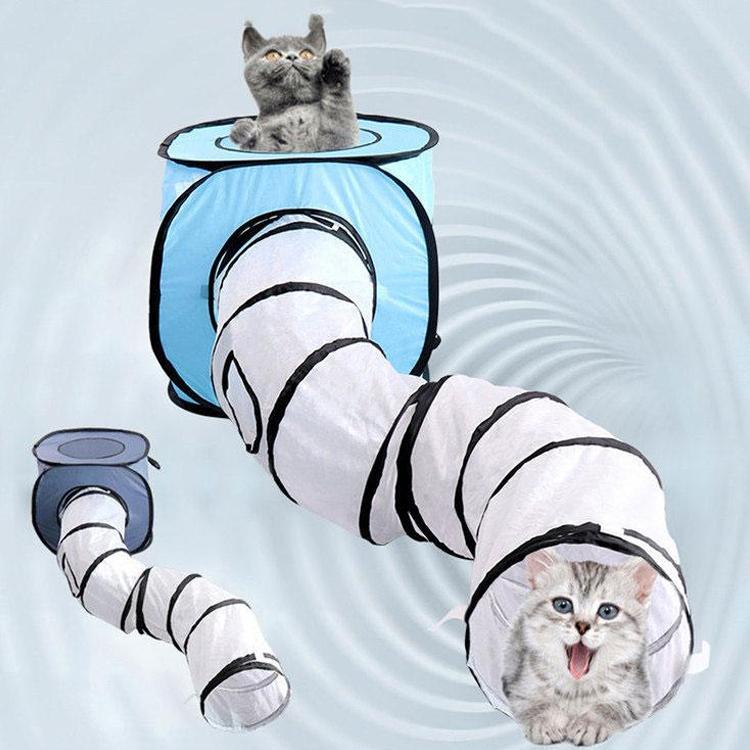 ねこトンネル 猫ハウス キャットトンネル 簡単収納 運動不足対策 キャットトイ ペットハウス ストレス発散 ねこ 遊べる おもちゃ 猫グッズ 人気 折りたたみ