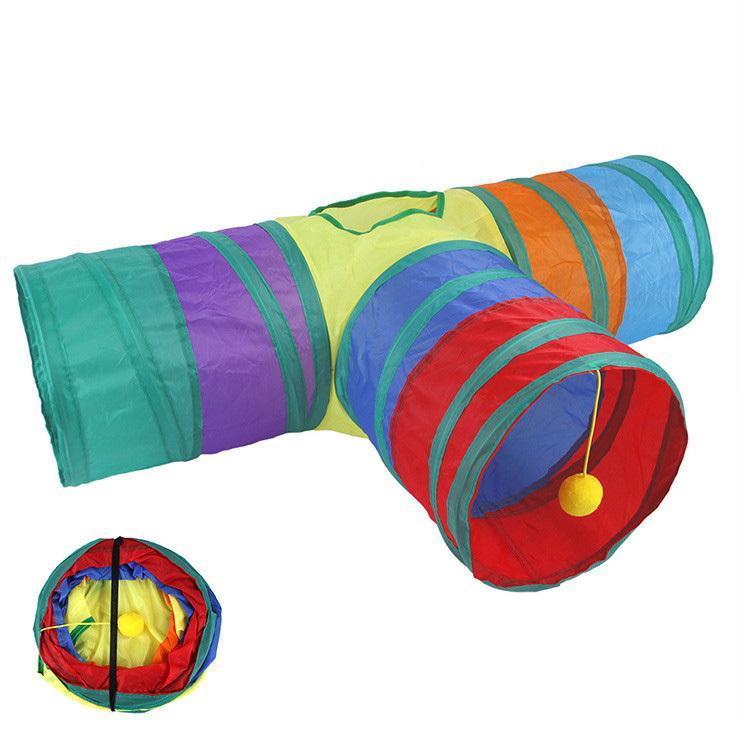 ねこトンネル 猫ハウス キャットトンネル 簡単収納 運動不足対策 キャットトイ ペットハウス ストレス発散 ねこ 遊べる おもちゃ 猫グッズ 人気 折りたたみ