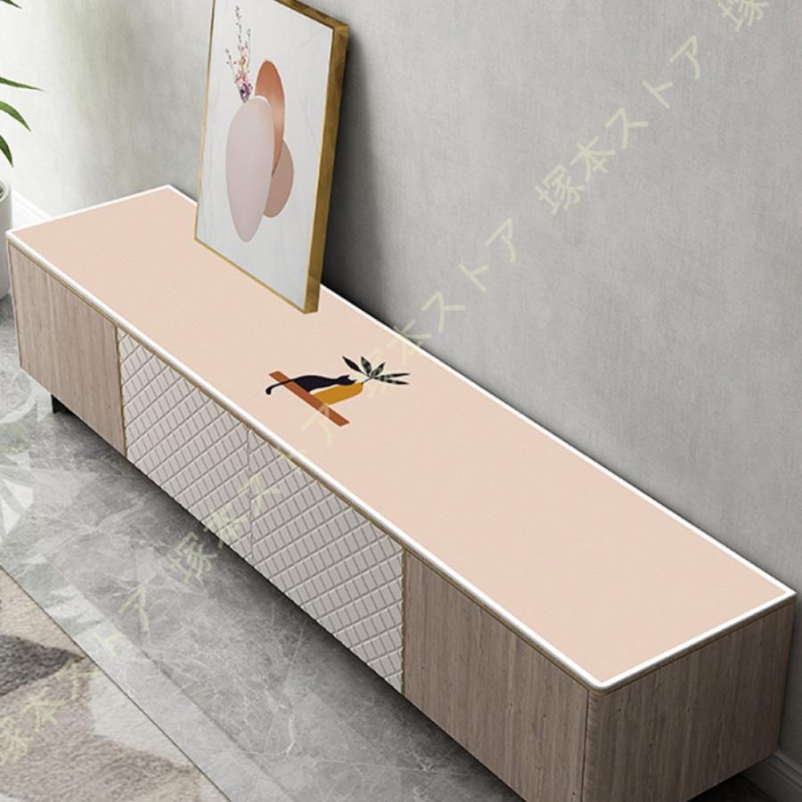 テレビ棚用 テーブルクロス 中華風 防塵耐熱 擦り傷防止 北欧風デザイン 防水 撥水 ダイニング デスクパッド デスクマット PUレザー テーブルマット 柔らかい