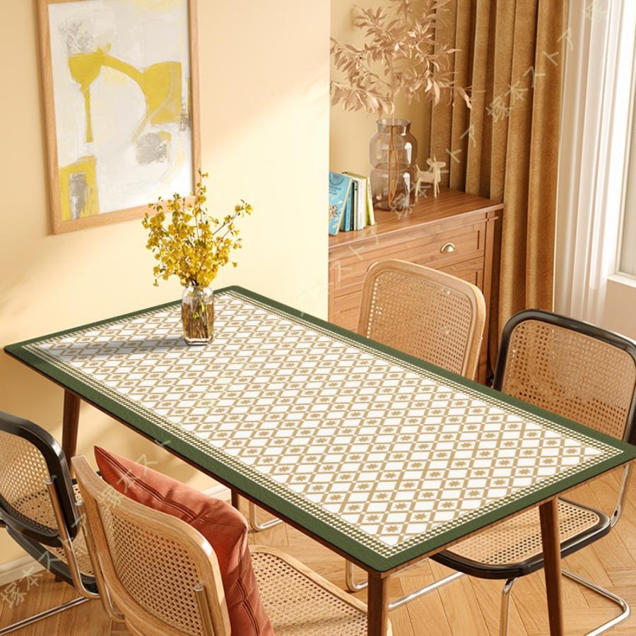 北欧風 かわいい テーブルクロス フラワー おしゃれ 撥水 アンティーク シンプル PUレザー 耐熱 防水 汚れ防止 食卓カバー キッチン ダイニング 模様替え