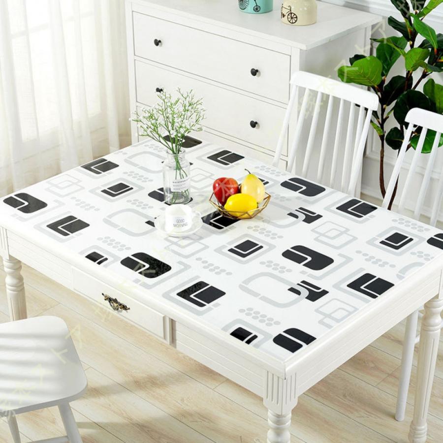 テーブルクロス テーブルマット 花柄 透明 テーブルカバー PVC 長方形 防水 撥水加工 耐久性 汚れつきにくい 耐熱 多機能 デスクマット 汚れ防止 手入れ簡単