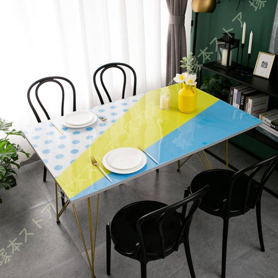 テーブルクロス ビニール テーブル 食卓カバー デスクマット おしゃれ 幾何柄 撥水 撥油 汚れ対策 北欧 田園風 シンプル ins PVC製 柔らか 花柄 モダン 長方形