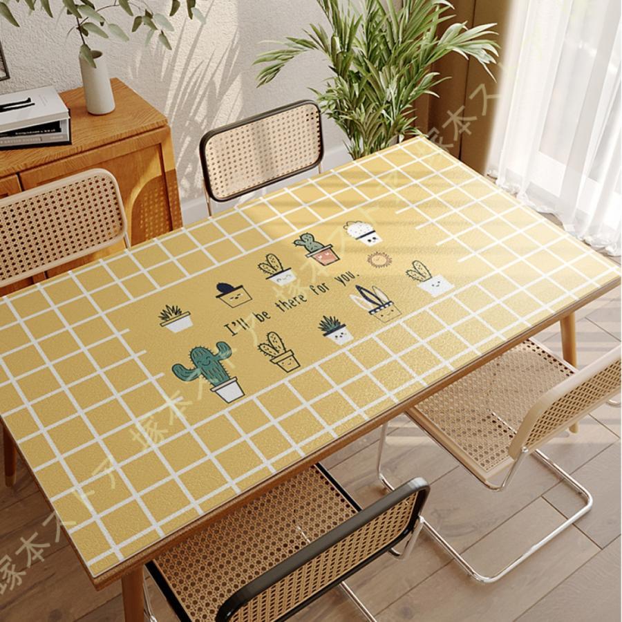 テーブルクロス テーブルマット pu製 机 デスク カバー 大きめ 防水 防油 耐熱性 滑り止め テーブル クロス INS風 デスクマット 食卓カバー マルチサイズ