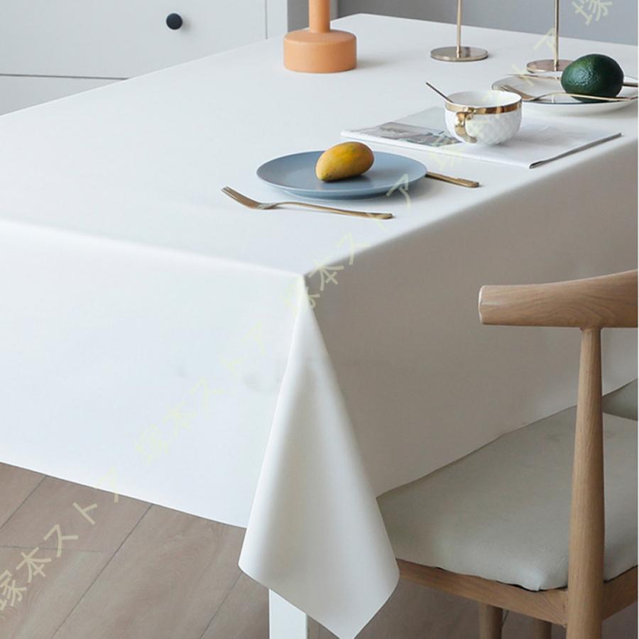 テーブルクロス ビニール 防水 防油 白 北欧 テーブルカバー おしゃれ PU製 撥水加工 汚れ防止 滑り止め 耐久 耐熱 テーブルマット ビニールマット 清潔容易