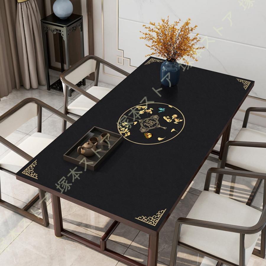 テーブルクロス 食事テーブルクロス 撥水 PU製 防水 防油 防塵 汚れ防止 滑り止め 耐熱 食卓カバー おしゃれ 手入れ簡単 PUレザーデスクパッド