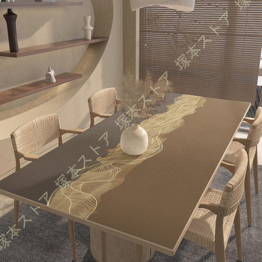 テーブルクロス デスクマット デスクパッド レザー テーブルマット 北欧 ins風 ストライプ 防水 防油 耐熱 モダン 防水 ダイビングテーブル キッチン