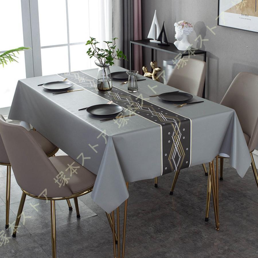 テーブルクロス 長方形 PVC製 北欧 テーブルカバー 撥水加工 防水 防油 耐熱 汚れ防止 手入れ簡単 テーブルマット インテリア おしゃれ 食卓カバー 家庭用