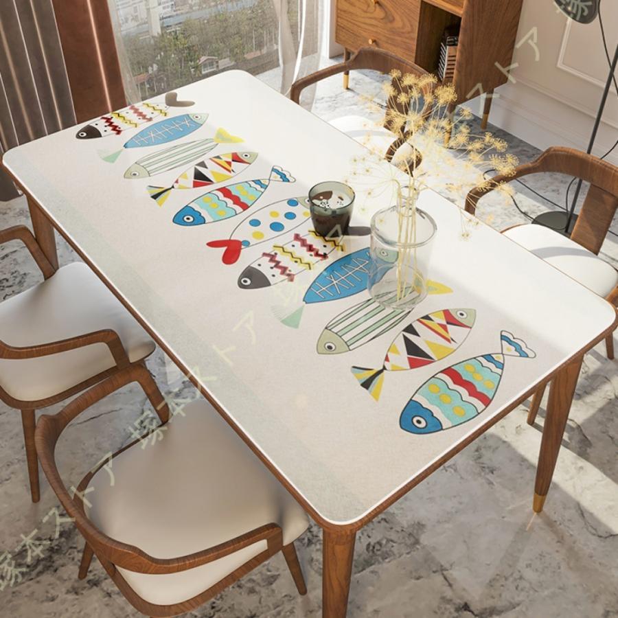 テーブルクロス ジオメトリ柄 撥水加工 防水 ビニール 正方形 長方形 北欧風 簡約風 おしゃれ PVC 生地 卓布 テーブル 厚手 耐熱 汚れ防止 速乾 通気性