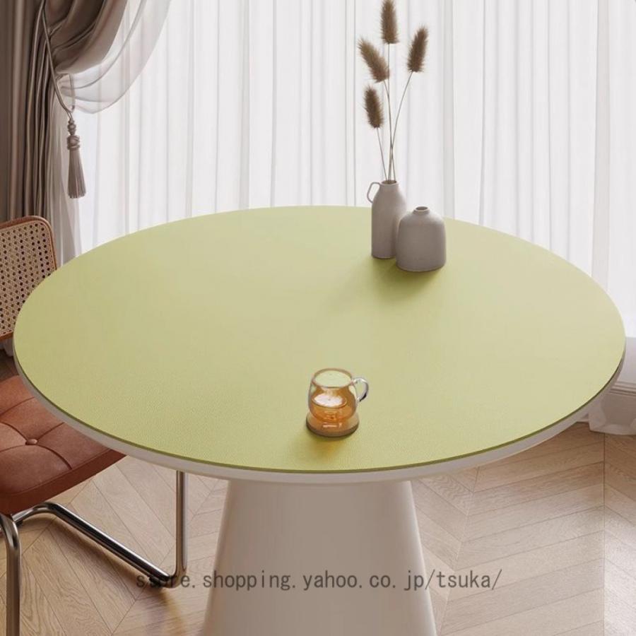 円形 テーブルクロス PUレザー 北欧 無地 直径40135cm テーブルカバー 防水 撥水 防塵 家庭 オフィス キッチン テーブルマット おしゃれ 滑り止め 清潔容易