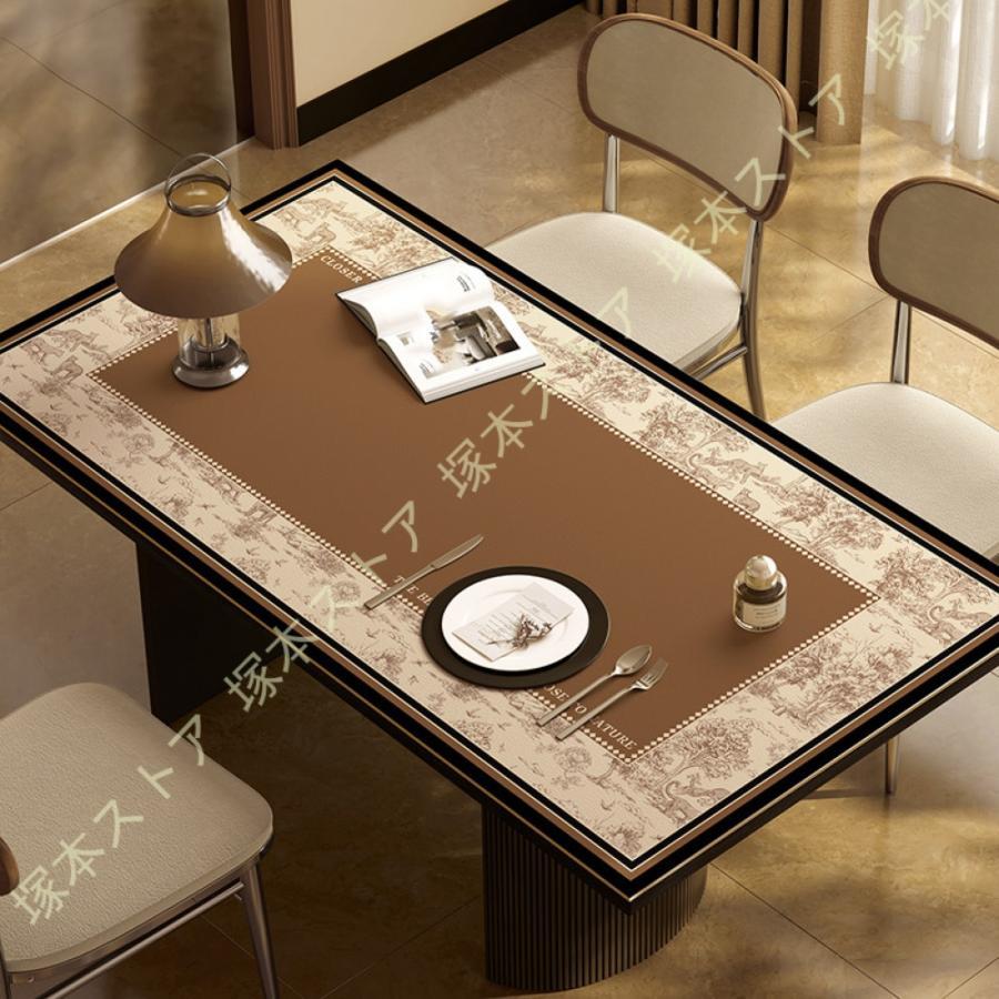 レザー調 テーブルマット テーブルクロス デスクマット ビニールマット テーブルカバー 長方形 正方形 防水 撥水 耐久 汚れ防止 水をはじく 汚れにくい