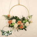 リース ドアリース 造花 結婚式 花輪 撮影道具 引っ越し 新築祝い プレゼント 母の日ギフト 北欧風 壁掛け 玄関飾り おしゃれ 玄関リース ウェルカムリース