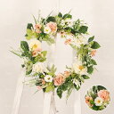リース ドアリース 壁掛け 玄関飾り ウェルカムリース 北欧風 おしゃれ 玄関リース 造花 花輪 枯れない花 フラワーリース 結婚式 母の日 プレゼント店舗 玄...