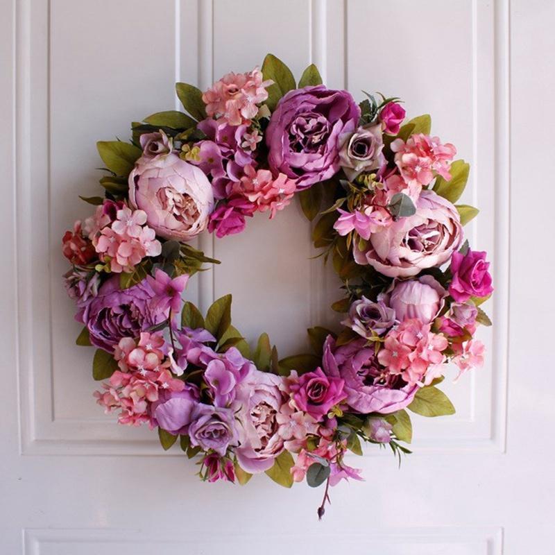リース 造花 インテリア ドア飾り 牡丹 ウェルカム ドアリース 花リース 結婚式の装飾 ナチュラル おしゃれ 可愛い お祝い プレゼント 枯れない花 ギフト お花