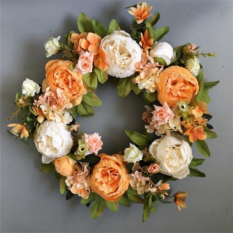 リース 造花 玄関 インテリア ドア飾り ウェルカム ドアリース 花リース 結婚式の装飾 ナチュラル おしゃれ 開店祝い 新築祝い 結婚祝い 壁掛け お祝い ギ...