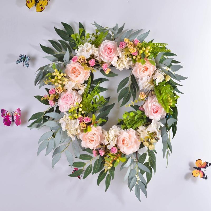 リース 花 おしゃれ 玄関リース 造花 インテリア ドア飾り ウェルカム ドアリース 花リース 結婚式 プレゼント クリスマス 女性 母 女友達 結婚 結婚祝い...