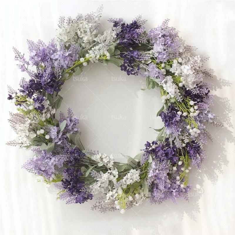 造花 インテリア ラベンダー ドア飾り 壁掛け 玄関飾り 部屋飾り 母の日 花 リース ハンドメイドリース 結婚式 店舗 玄関 壁掛け クリスマス 春 おしゃれ...