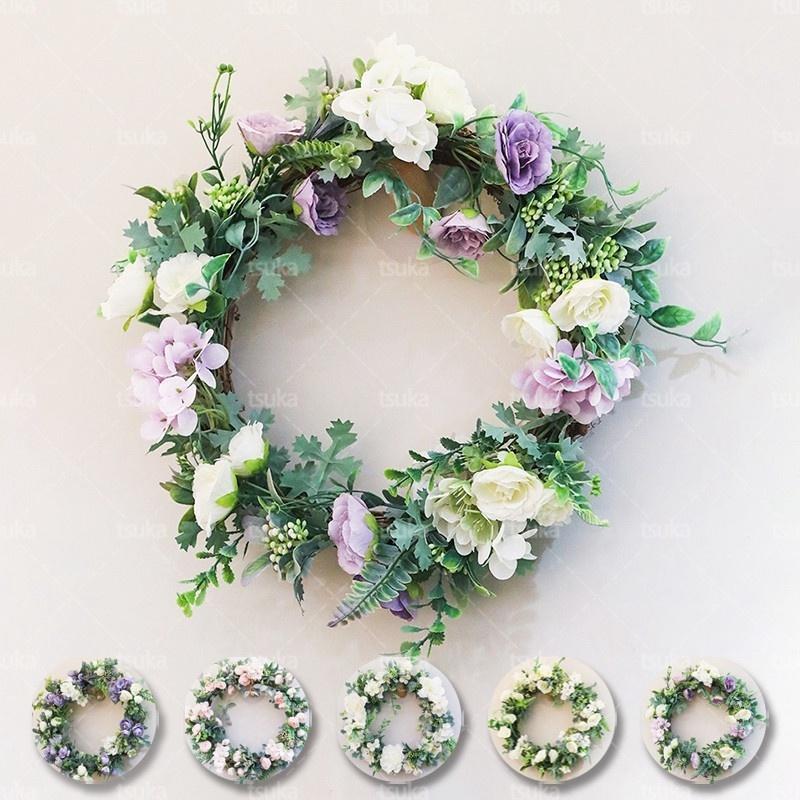 玄関リース おしゃれ 造花 母の日 リース 壁掛け お祝い フラワーギフト花輪 壁掛け 手作り 枯れない花 北欧風 ドアリース 壁掛け 玄関 壁掛フラワー 家 ...