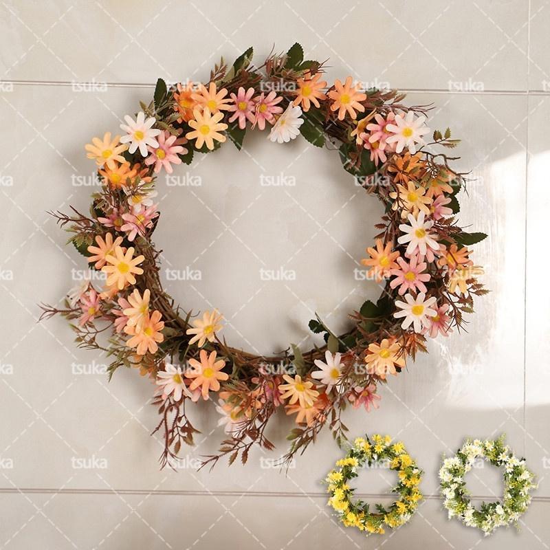 玄関リース 造花 花輪 菊 母の日 ギフト 通年リース プレゼント 結婚式 店舗 玄関 壁掛け 庭園 飾り フラワーギフト リース 装飾用 ナチュラル 部屋飾り...