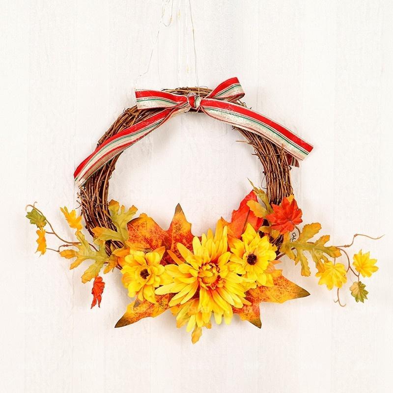 リース ドアリース 北欧風 壁掛け 菊の花 玄関飾り おしゃれ 造花 花輪 壁掛フラワー 花輪 玄関リース 造花 ウェルカムリース フラワーギフト クリスマス飾...