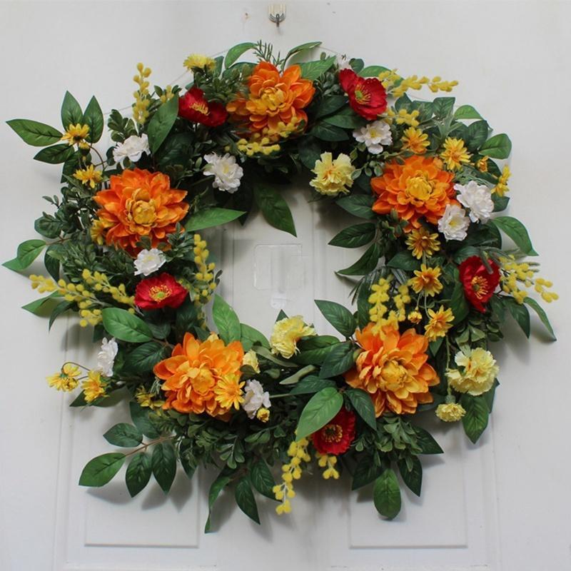 リース 花輪 上質な 造花 フラワーギフト 感謝祭造花 ドアリース クリスマス ハロウィン リース ウェルカムリース ドア 玄関飾り 撮影用品 贈り物 結婚式 ...